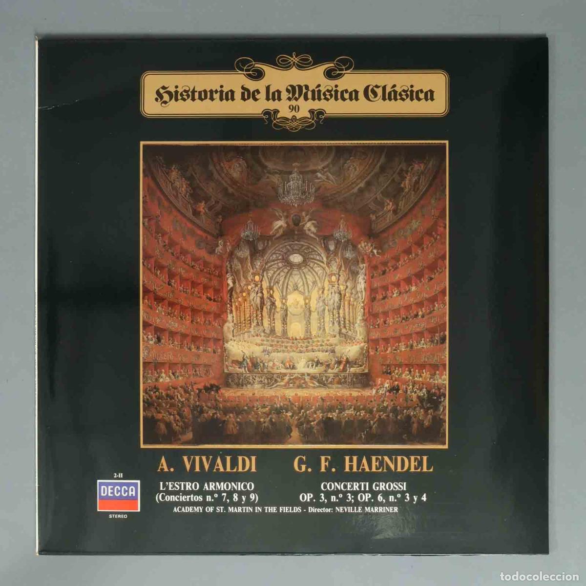 Discos de vinilo: LP. A. VIVALDI G. F. HAENDEL. L'ESTRO ARMONICO (Conciertos n.&deg; 7, 8 y 9) CONCERTI GROSSI OP. 3, n.&ordm;