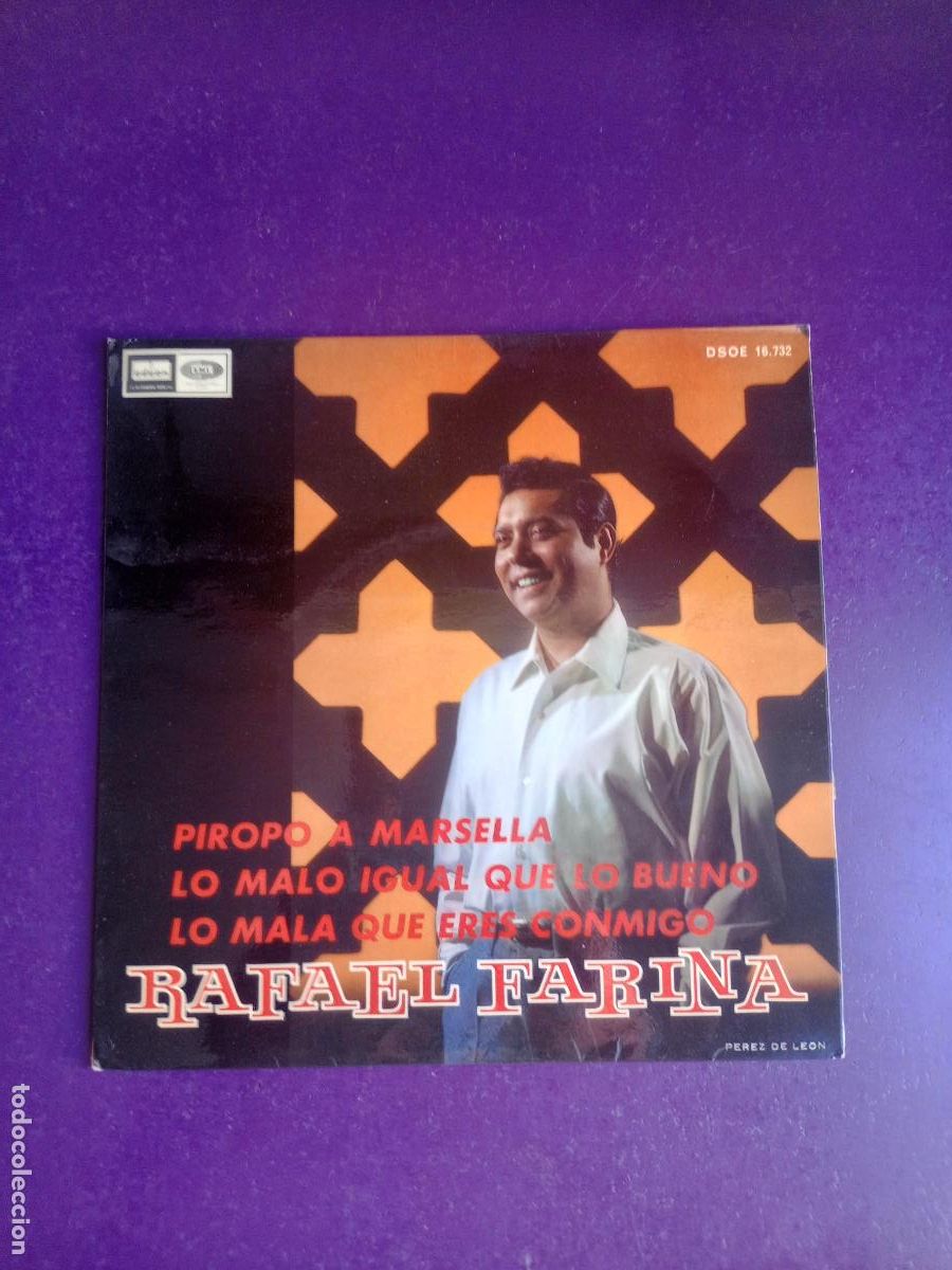 Discos de vinilo: RAFAEL FARINA EP EMI 1968 - PIROPO A MARSELLA +3 - CANCION ESPA&Ntilde;OLA FLAMENCO POP