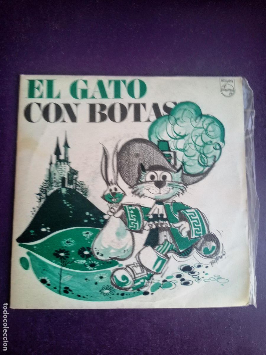 Discos de vinilo: EL GATO CON BOTAS - Sg PHILIPS 1969 - CUENTO INFANTIL MUY POCO USO - MARIA ELENA DOMENECH