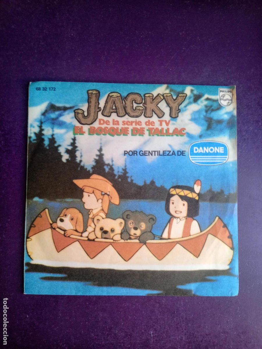 Discos de vinilo: GUIDO Y M DE ANGELIS &ndash; JACKY, SERIE TV EL BOSQUE DE TALLAC - SG PHILIPS 1978 - PUBLICIDAD DANONE TVE