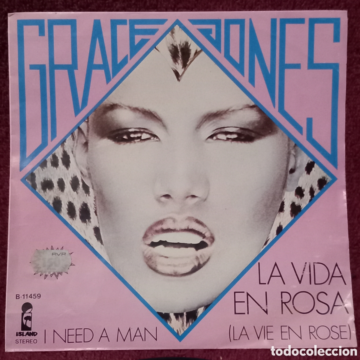Discos de vinilo: GRACE JONES-LA VIDA EN ROSA+I NEED A MAN(1977 SPAIN ISLAN)VINILO COMO NUEVO