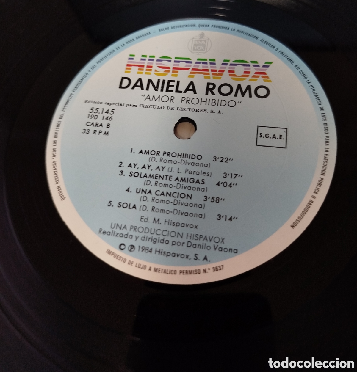 Discos de vinilo: Daniela Romo &ndash; Amor Prohibido - Foto 3