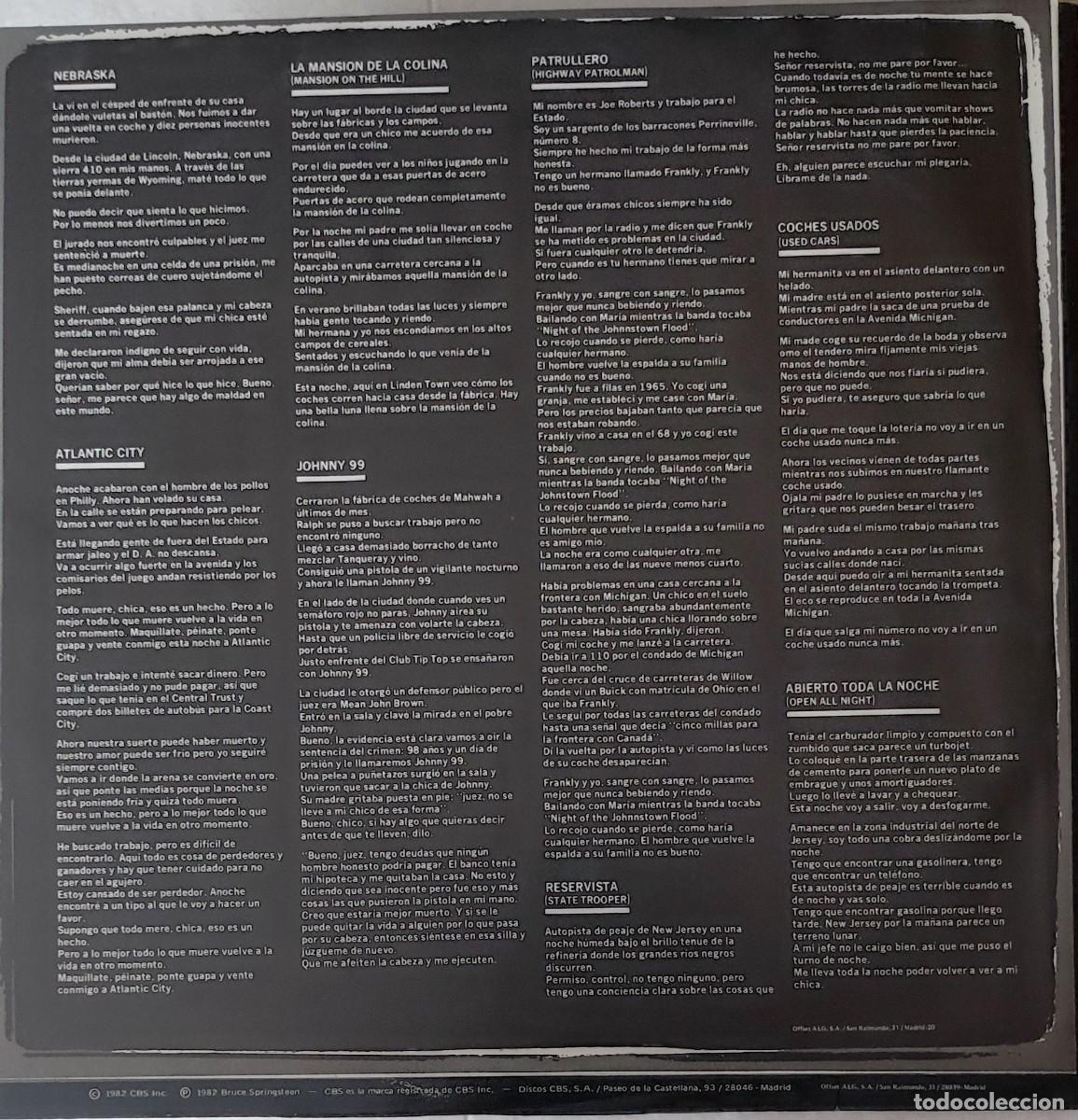 Discos de vinilo: Bruce Springsteen - Nebraska - Atlantic City - LP Vinilo (1982, CBS S 25100) Espa&ntilde;a - Foto 4