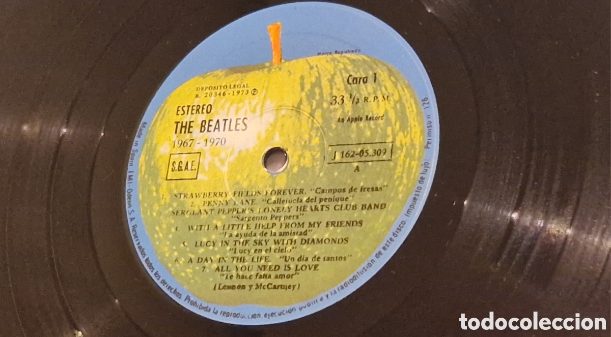 Discos de vinilo: Vinilo Doble BEATLES Azul - Foto 6