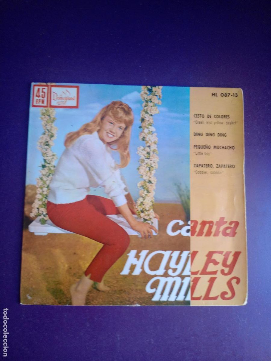 Discos de vinilo: Canta Hayley Mills - cesto de colores +3 - EP HISPAVOX DISNEY 1962 - POP 60'S - CINE HOLLYWOOD