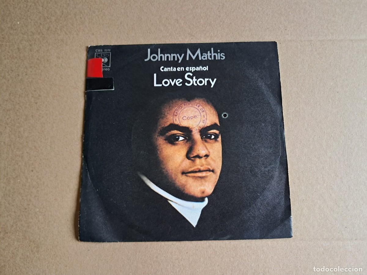 Discos de vinilo: JOHNNY MATHIS - LOVE STORY SINGLE 1971 EDICION ESPA&Ntilde;OLA