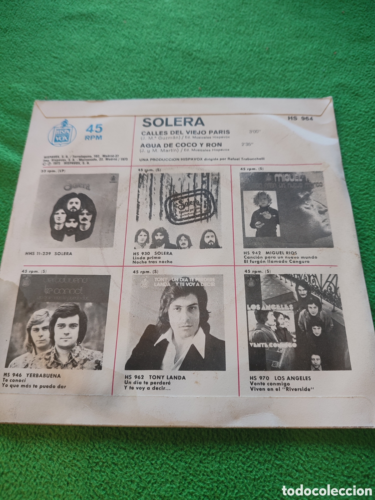 Discos de vinilo: Solera - Calles del viejo Paris - Foto 2