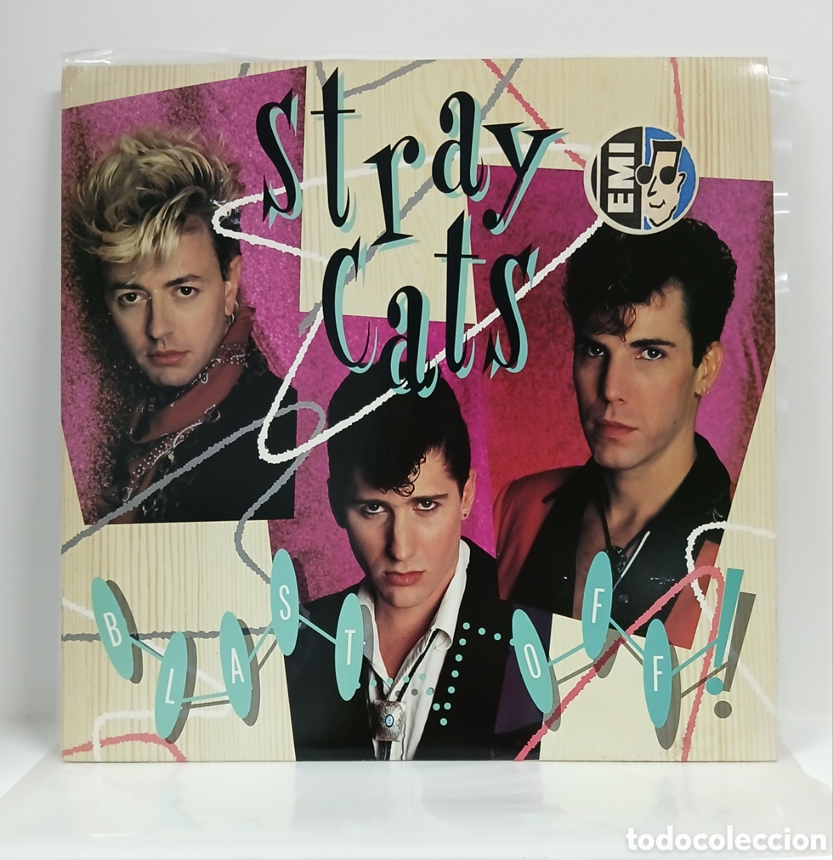 Discos de vinilo: STRAY CATS &rdquo;BLAST OFF&rdquo; LP. ORIG. GERMANY. 1989 (NM, COMO NUEVO)