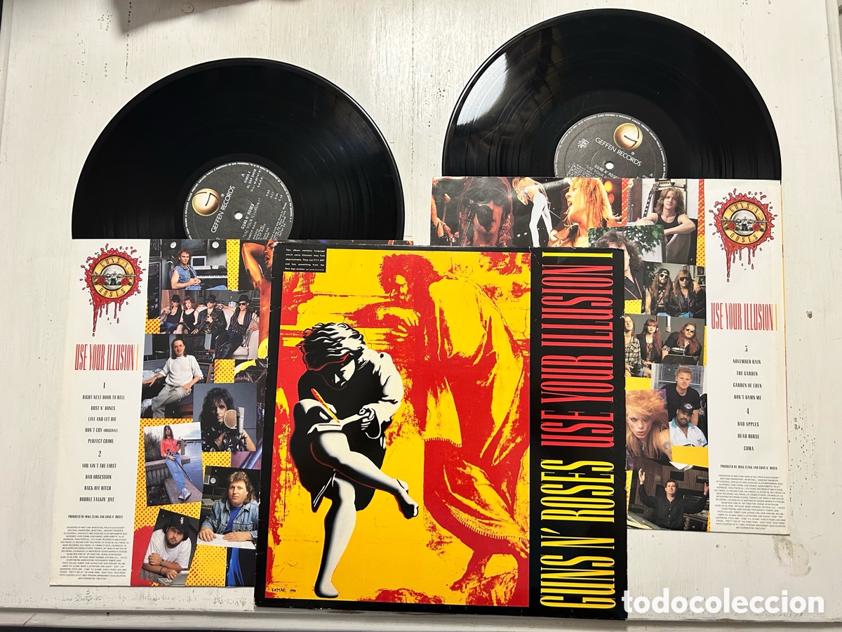 Discos de vinilo: GUNS N&rsquo; ROSES LP DOBLE USE YOUR ILLUSION I ORIGINAL 1991
