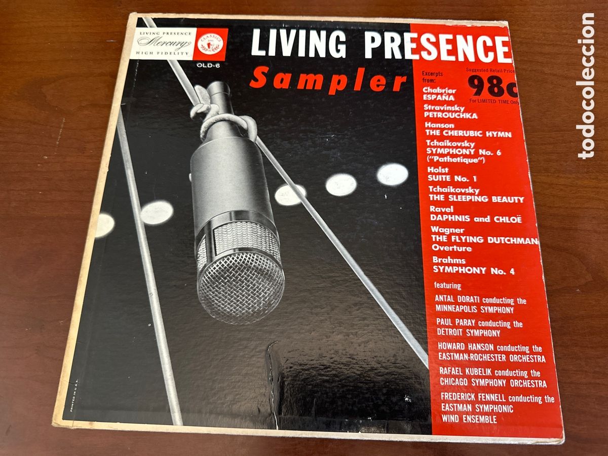 Discos de vinilo: MERCURY LIVING PRESENCE HIGH FIDELITY SAMPLER. DORATI, PARAY, KUBELIK &hellip;