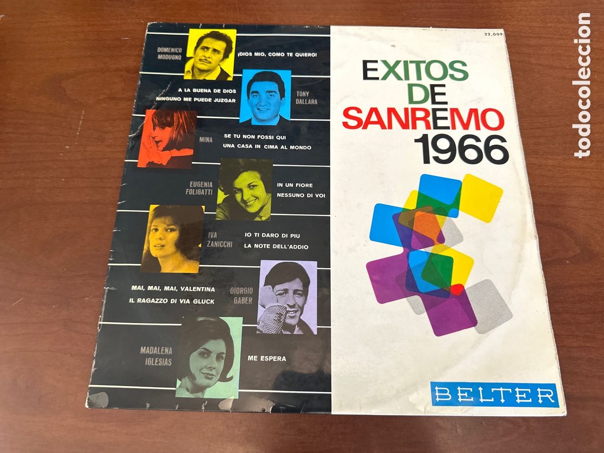 Discos de vinilo: EXITOS SAN REMO 1966 LP BELTER MINA GABER MADALENA IGLESIAS TONY DALLARA EUGENIA FOLIGATTI ZANICCHI