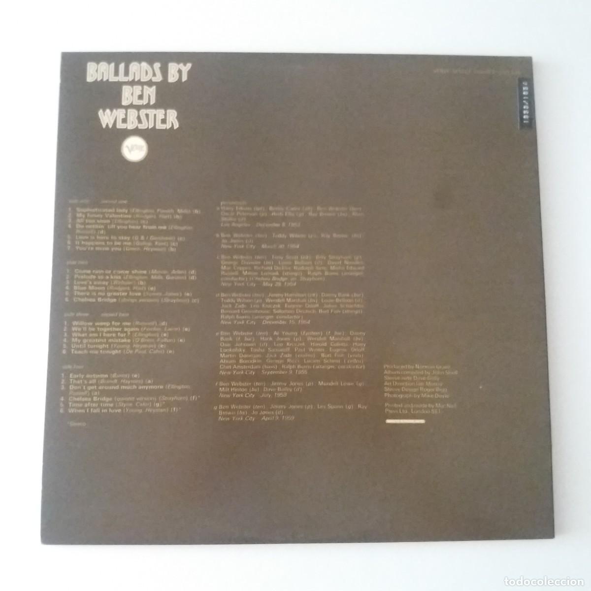 Discos de vinilo: Ben Webster &lrm;&ndash; Ballads By Ben Webster. Doble LP - Foto 2