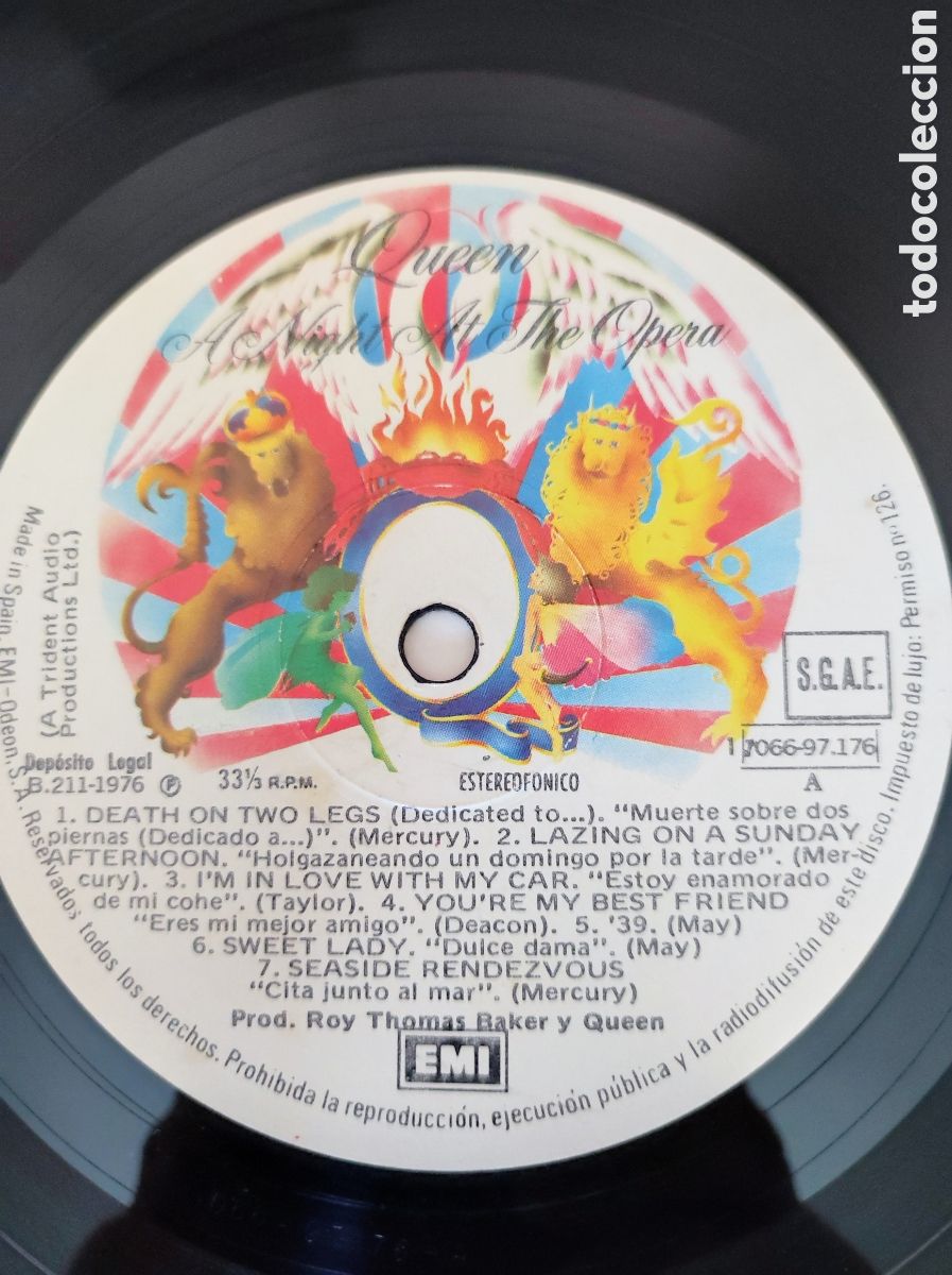 Discos de vinilo: QUEEN - A NIGHT AT THE OPERA - Foto 4