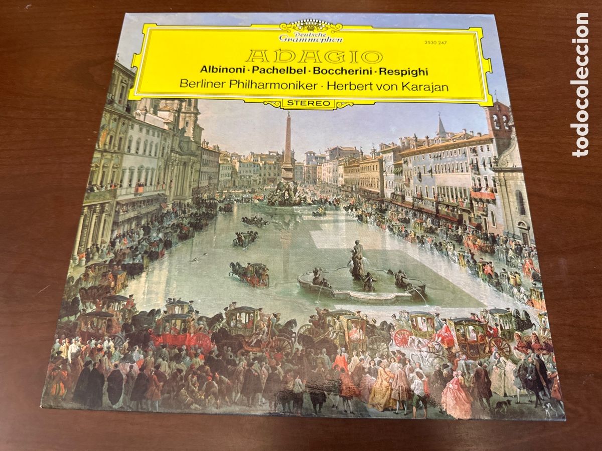 Discos de vinilo: LP. Karajan &ndash; Adagio. Albinoni. Pachelbel. Boccherini. Respighi