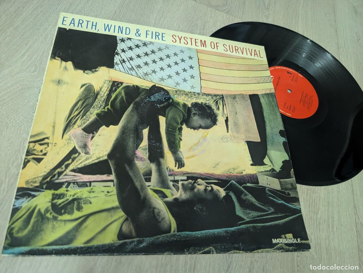 Discos de vinilo: EARTH, WIND AND FIRE - SYSTEM OF SURVIVAL ...MAXISINGLE - EXTENDED + 3 VERSIONES - 1987 - CBS