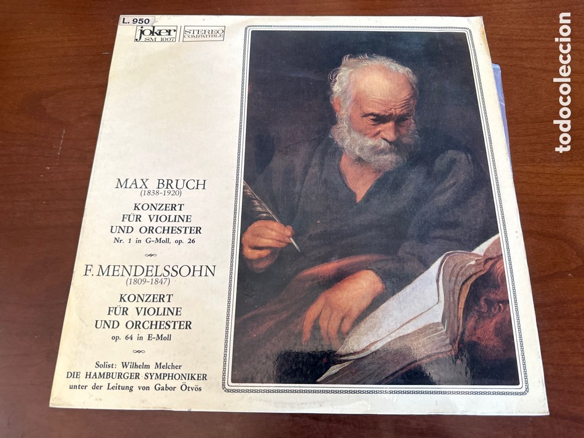 Discos de vinilo: MAX BRUCH CONCIERTO N1 EN SOL MENOR PARA VIOLIN Y ORQUESTA OP 26 FELIX MENDELSSOHN &hellip;