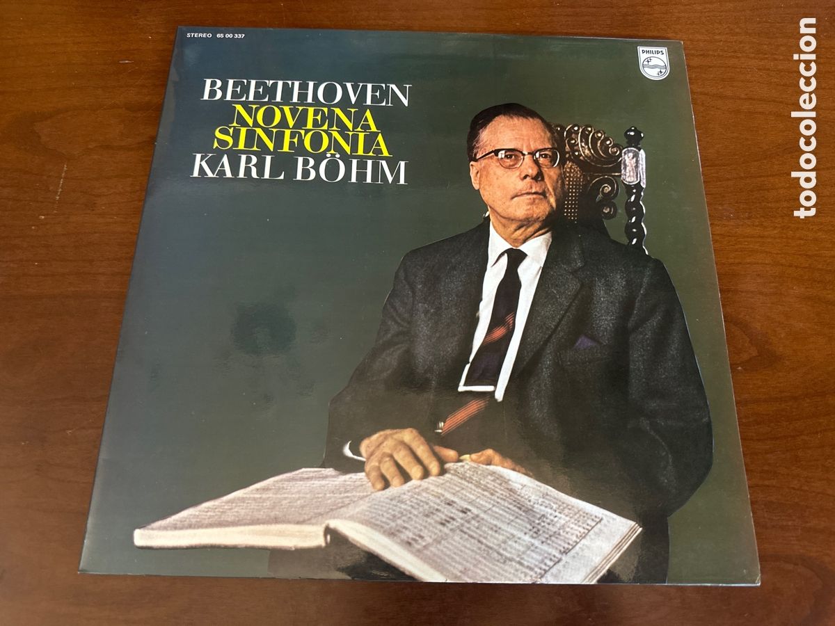 Discos de vinilo: BEETHOVEN LP PORTADA DOBLE CON ANOTACIONES EN ESPA&Ntilde;OL NOVENA SINFONIA ..K.BOHM..PHILIPS 1975