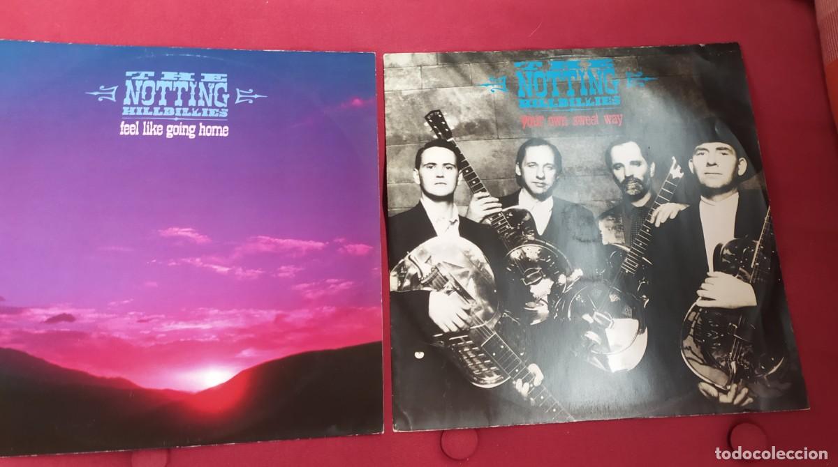 Discos de vinilo: Lote 2 Maxi singles. Notting hillbilies. Mark Knopfler. Your own sweet home y feel like going home