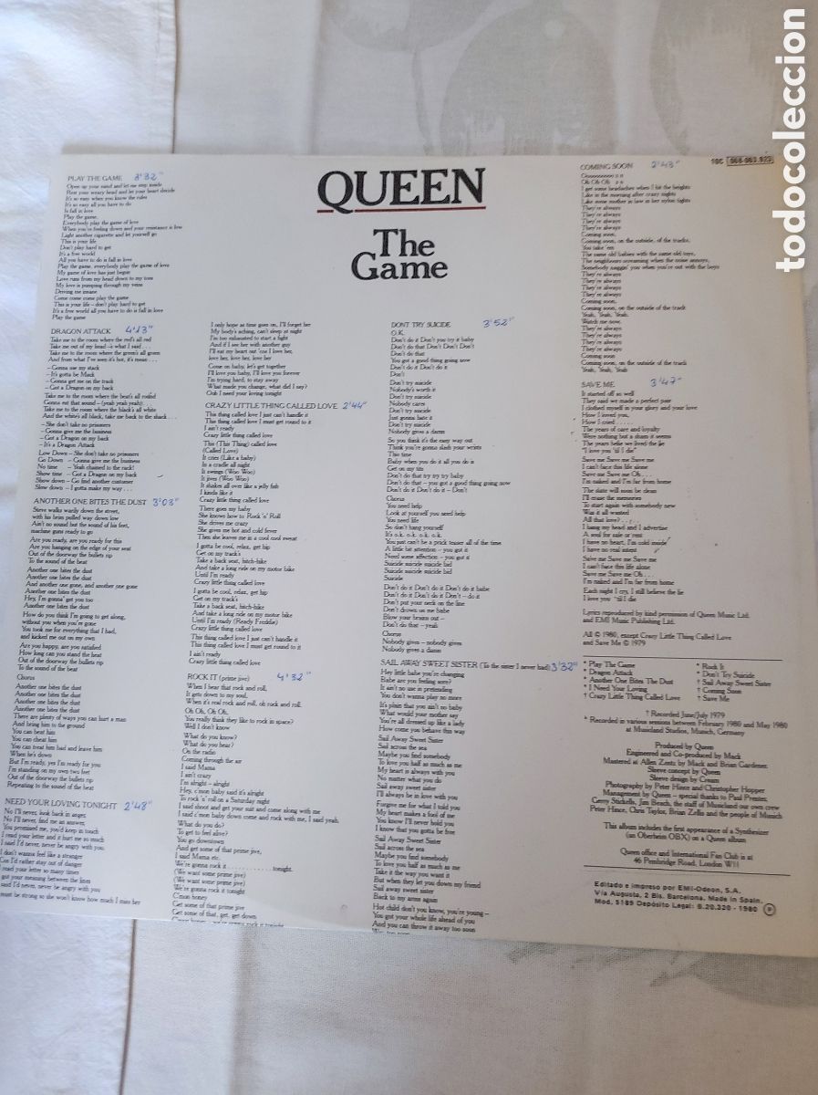 Discos de vinilo: QUEEN - THE GAME (1980) - Foto 4