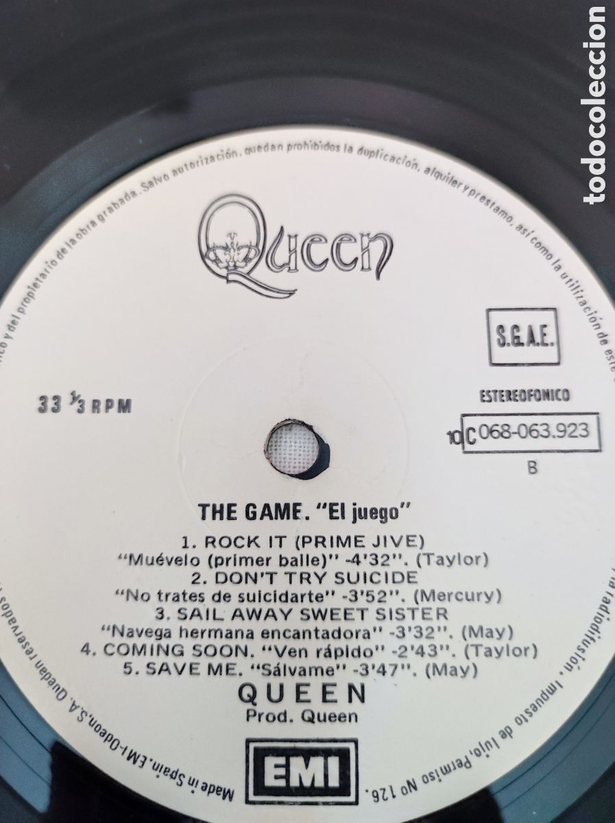 Discos de vinilo: QUEEN - THE GAME (1980) - Foto 6