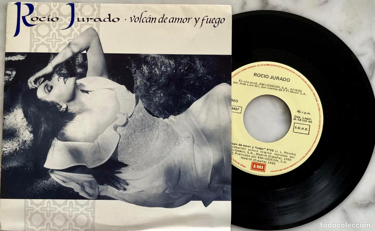 Discos de vinilo: ROCIO JURADO. VOLCAN DE AMOR Y FUEGO. SINGLE ORIGINAL ESPA&Ntilde;A 1990