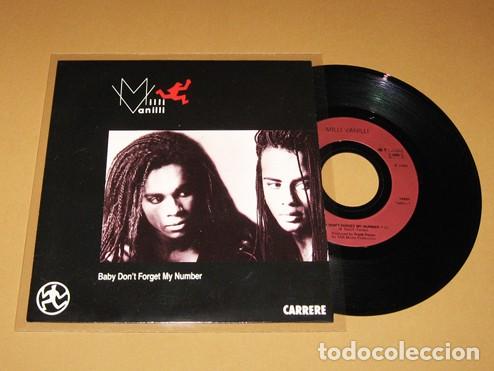 Discos de vinilo: MILLI VANILLI - BABY DON'T FORGET MY NUMBER - SINGLE - 1988