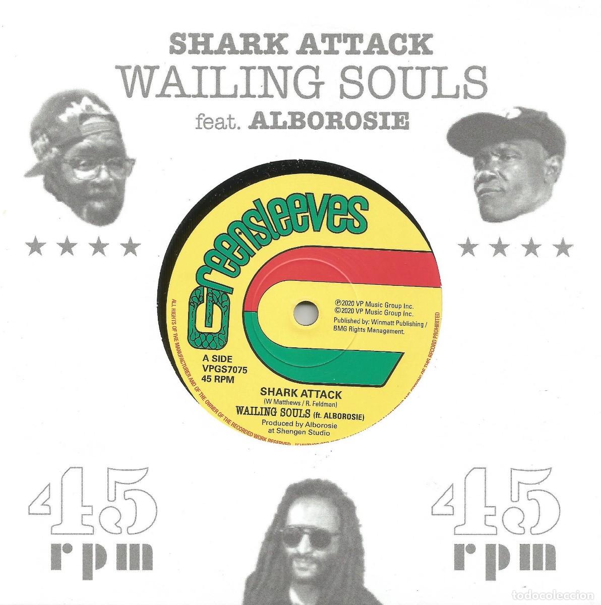 Discos de vinilo: Wailing Souls featuring Alborosie &ndash; Shark Attack (Greensleeves Recs, 2020) - Roots Reggae -Vinilo 7&rdquo;