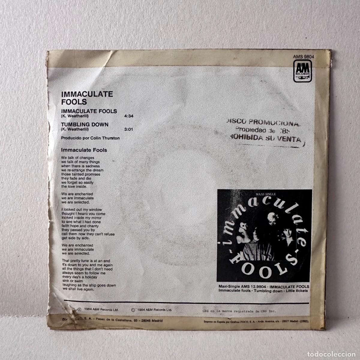 Discos de vinilo: Immaculate Fools - Immaculate Fools (7&rdquo;, Single) - Foto 2