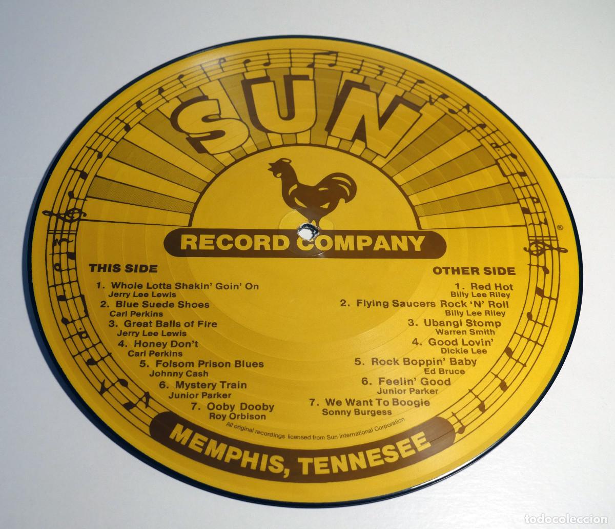 Discos de vinilo: Vinilo Picture Disc 12&rdquo; Sun's Greatest Hits (Rhino, 1984) - Rock y Rockabilly (Cash, Jerry Lee Lewis