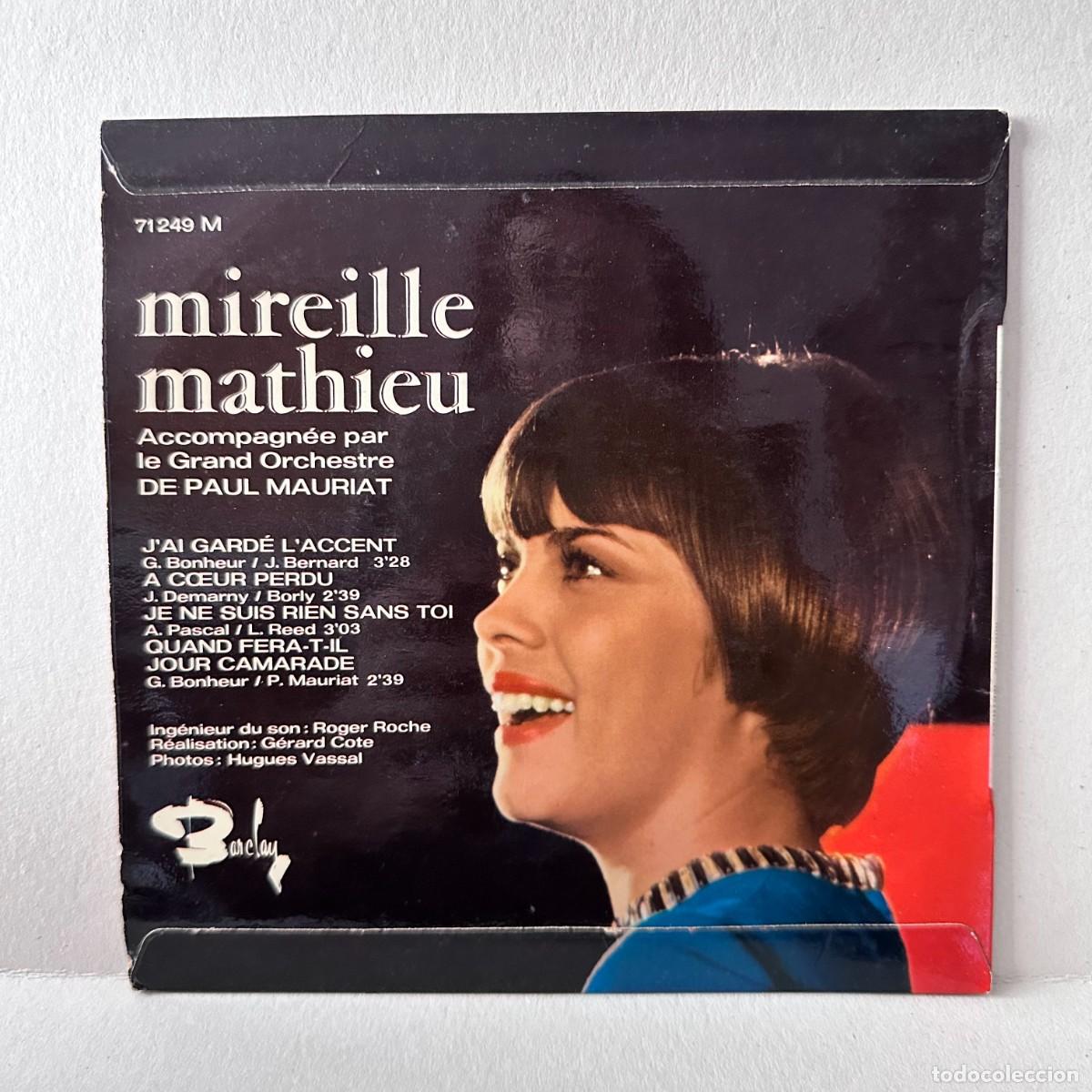 Discos de vinilo: Mireille Mathieu - Jai Gard&eacute; Laccent (7&rdquo;, Single) - Foto 2