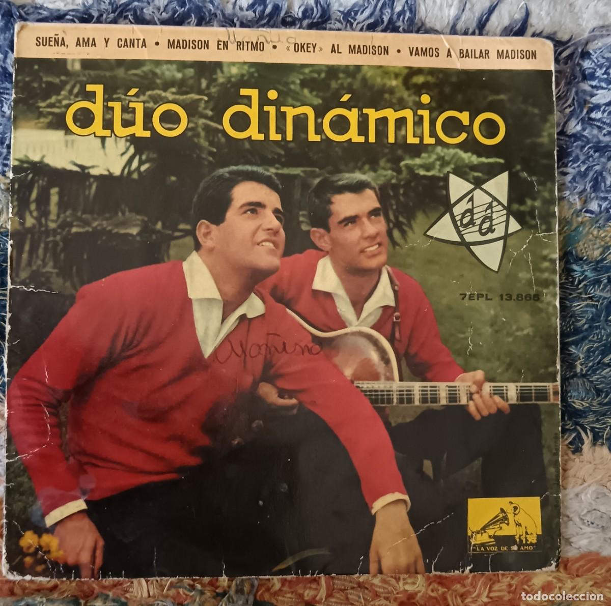 Discos de vinilo: D&uacute;o Din&aacute;mico. Sue&ntilde;a, ama y canta - Madison en ritmo - Okey al Madison - Vamos a bailar Madison