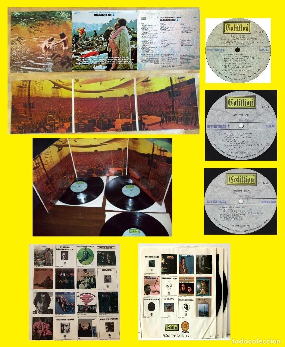 Vinyl-Schallplatten: WOODSTOCK FESTIVAL 70 TRIPLE LP, RARA 1&ordf; EDIT ORIG USA, HENDRIX, THE WHO, C.S.N.Y, SLY STONE, EX