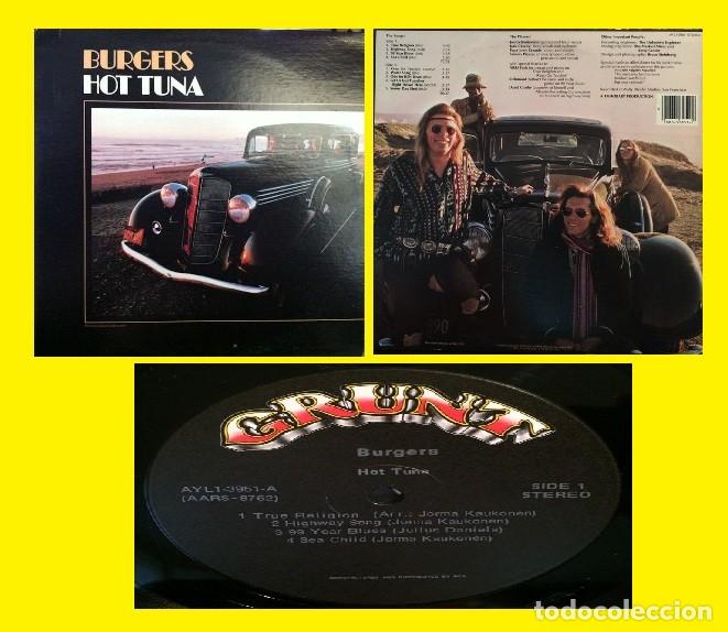 Discos de vinilo: Jefferson Airplane, hot tuna, burgers JORMA KAUKONEN, D CROSBY, EDT USA, EX