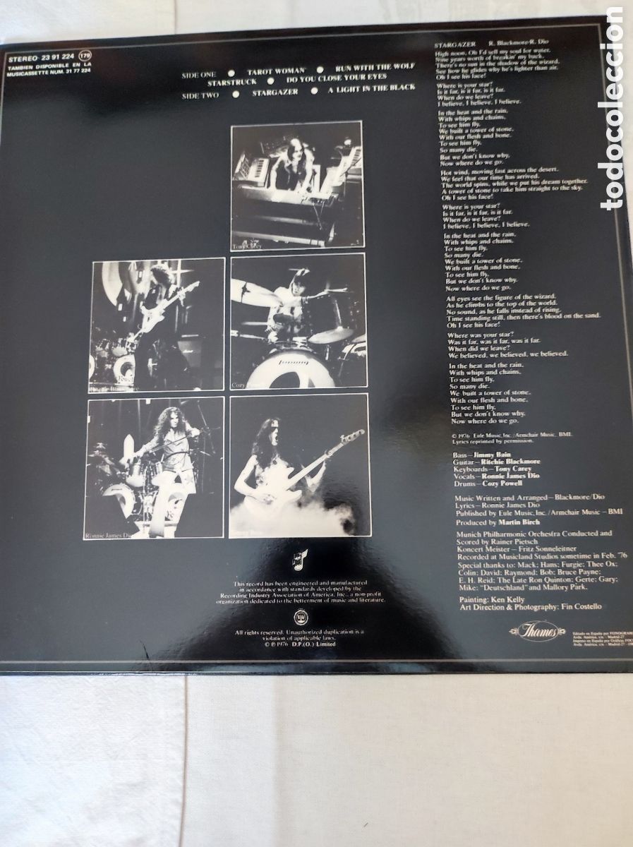 Discos de vinilo: RAINBOW - RISING (1976) - Foto 2