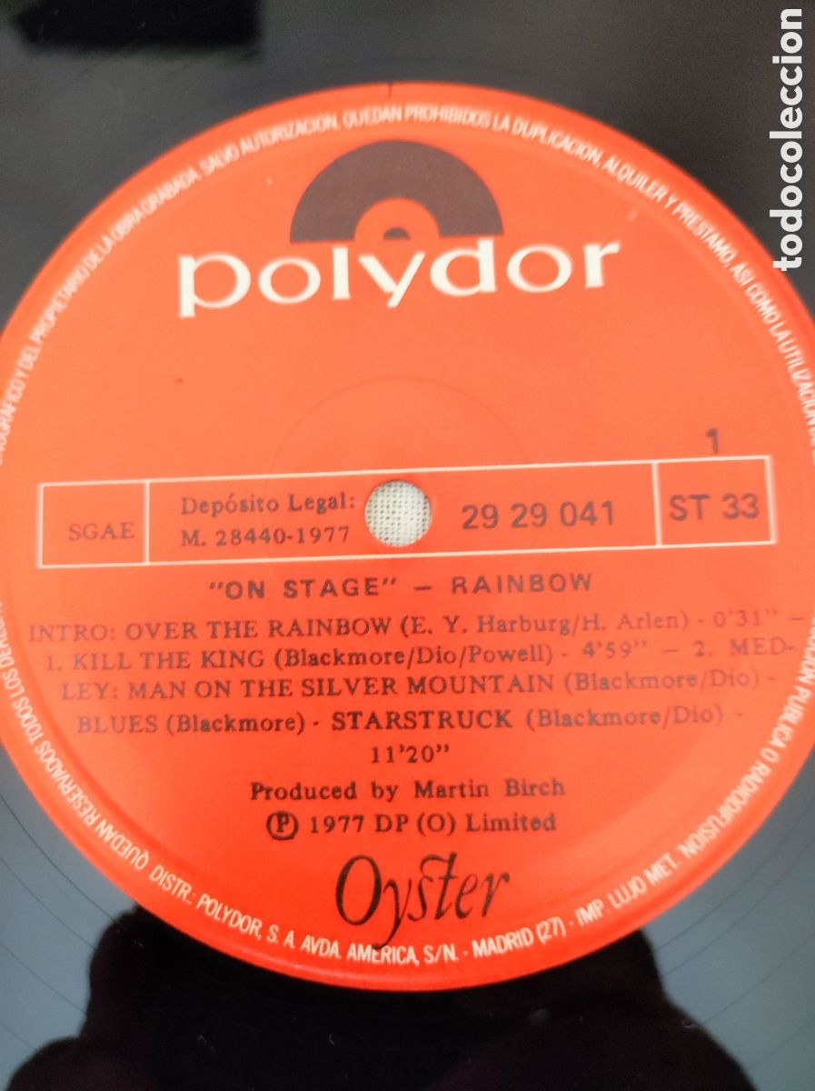 Discos de vinilo: RAINBOW - ON STAGE (1977) - Foto 7