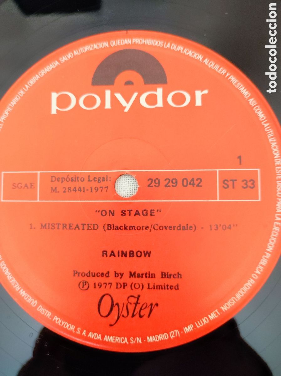 Discos de vinilo: RAINBOW - ON STAGE (1977) - Foto 11