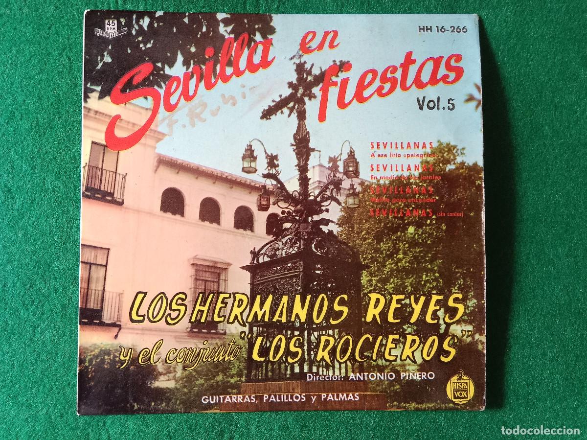 Discos de vinilo: Los Hermanos Reyes y el conjunto Los Rocieros-Vol. 5-Cuatro Sevillanas en este EP-Edit HispaVox 1961