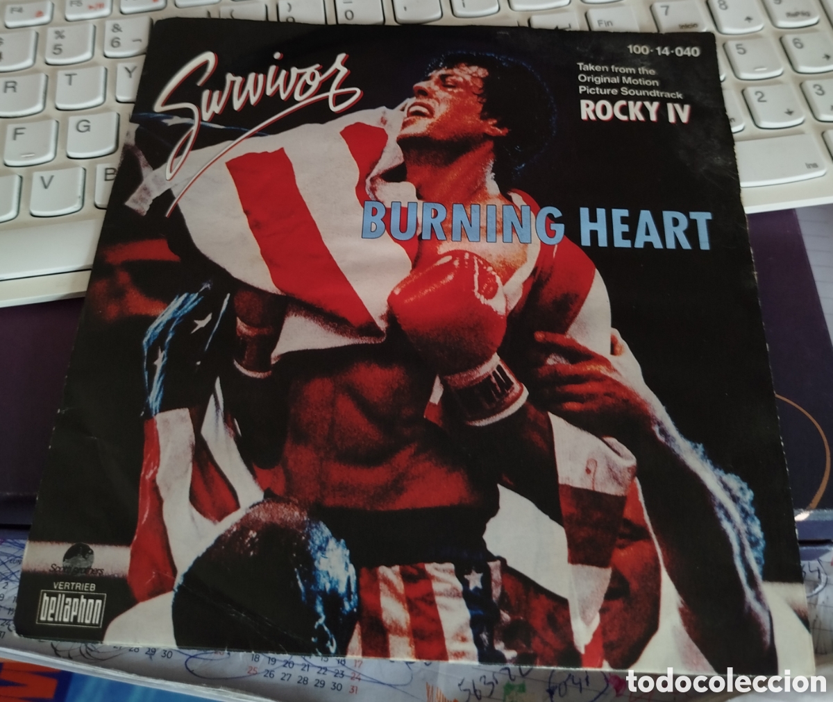 Discos de vinilo: Survivor - Burning heart. Rocky IV BSO