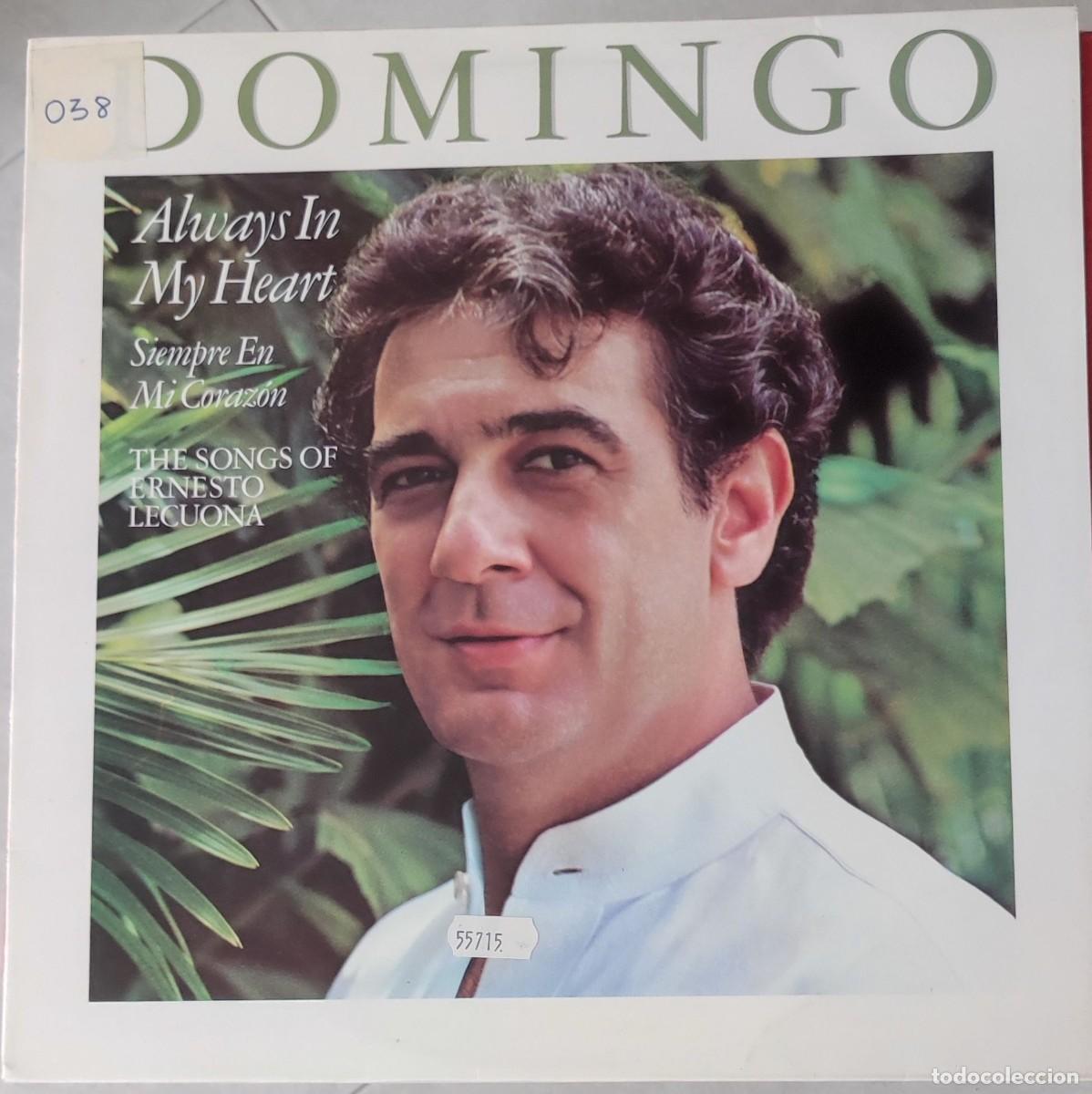 Discos de vinilo: Pl&aacute;cido Domingo &ndash; Always in My Heart / Siempre en Mi Coraz&oacute;n (1983, CBS Masterworks &ndash; FM 38228)