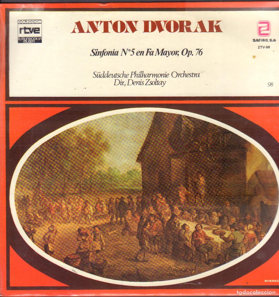 Discos de vinilo: ANTON DVORAK - SINFONIA N&ordm; 5 EN FA MAYOR. OP. 76. DENIZ ZSOLTAY / LP ZAFIRO 1970 RF-26552