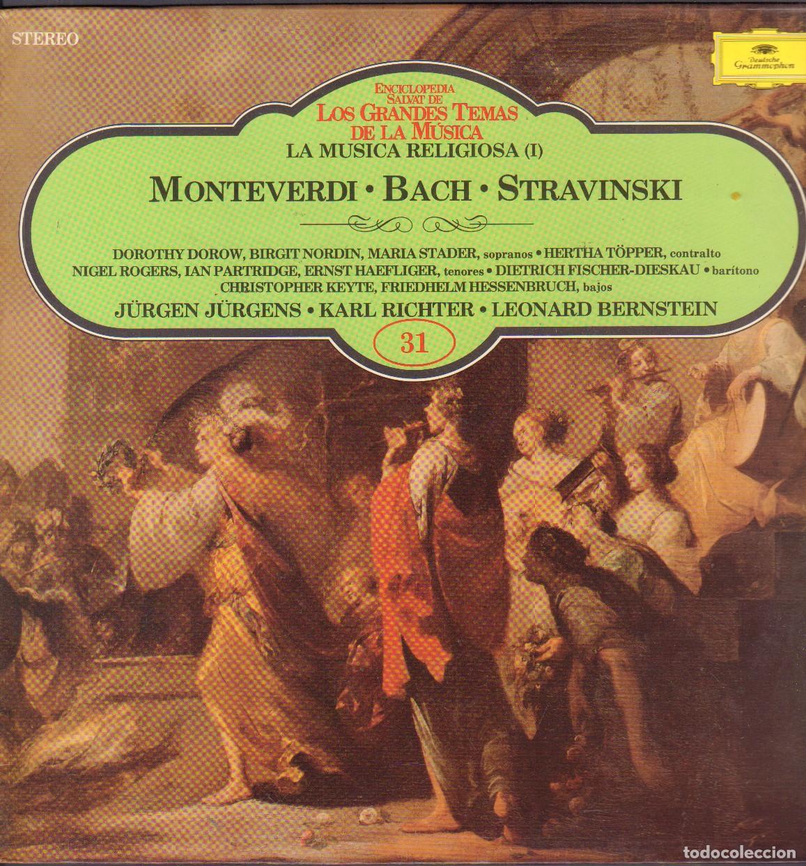 Discos de vinilo: MONTEVERDI. BACH. STRAVINSKI - LA MUSICA RELIGIONA / J&Uuml;RGEN J&Uacute;RGENS.../ LP GRAMMOPHON 1983 RF-26577