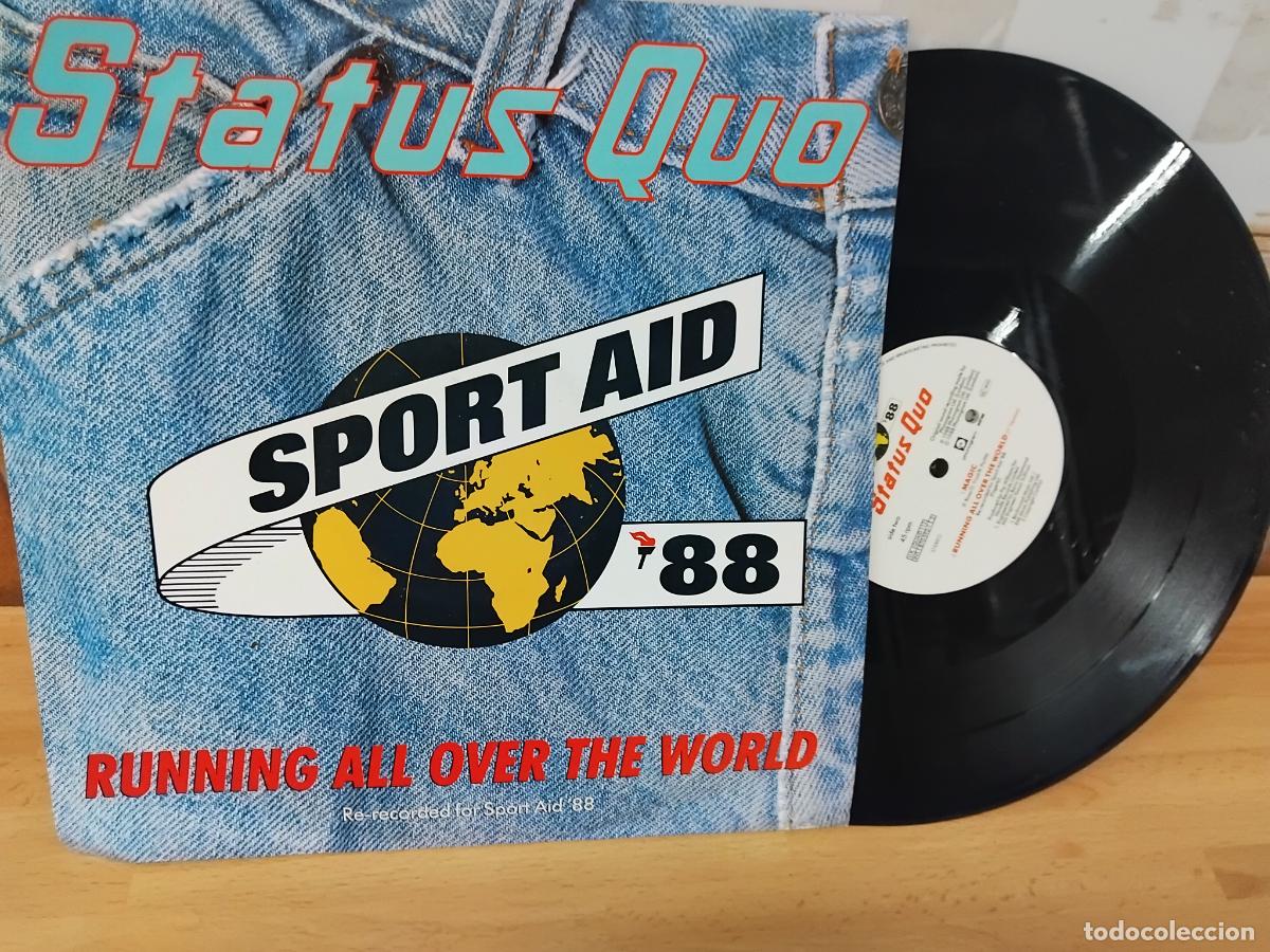Discos de vinilo: STATUS QUO. SPORT AID 88. RUNNING ALL OVER THE WORLD. MAXI SINGLE 1988.