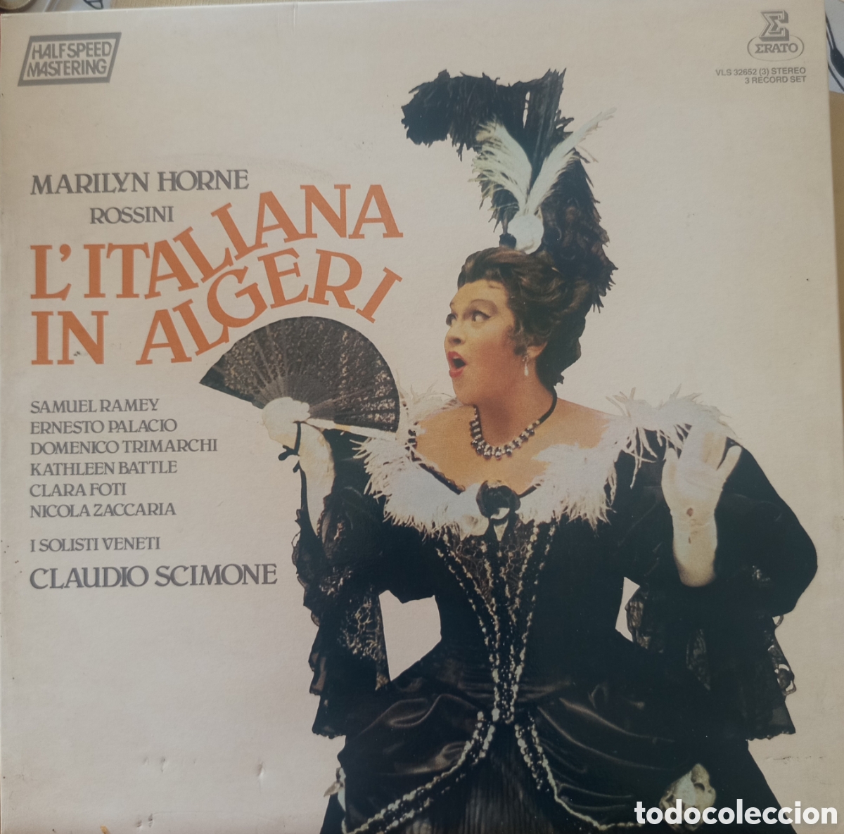 Discos de vinilo: Marilyn Horne caracterizada como Isabella en la portada de la grabaci&oacute;n de la &oacute;pera L'italiana in Al