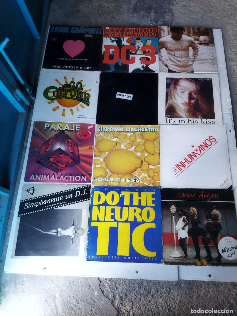 Discos de vinilo: lote de 100 maxis en vinilo a&ntilde;os 80 -90 musica variada