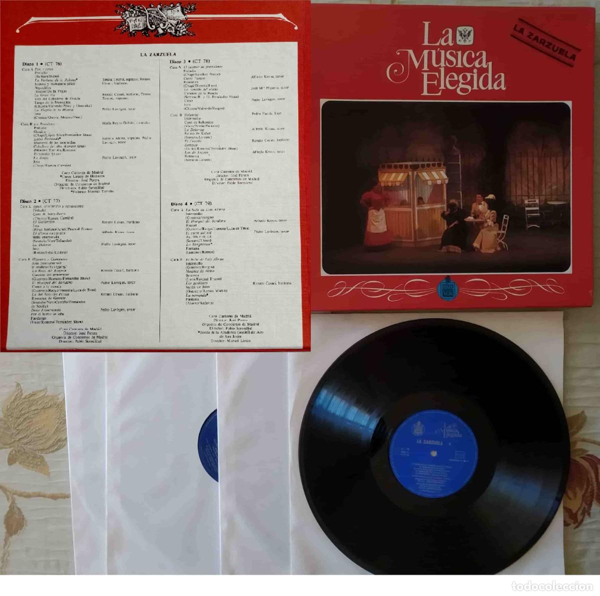 Discos de vinilo: LA GRAN M&Uacute;SICA (CL&Aacute;SICA Y ZARZUELA) - 7 cajas con 4 LPs cada una