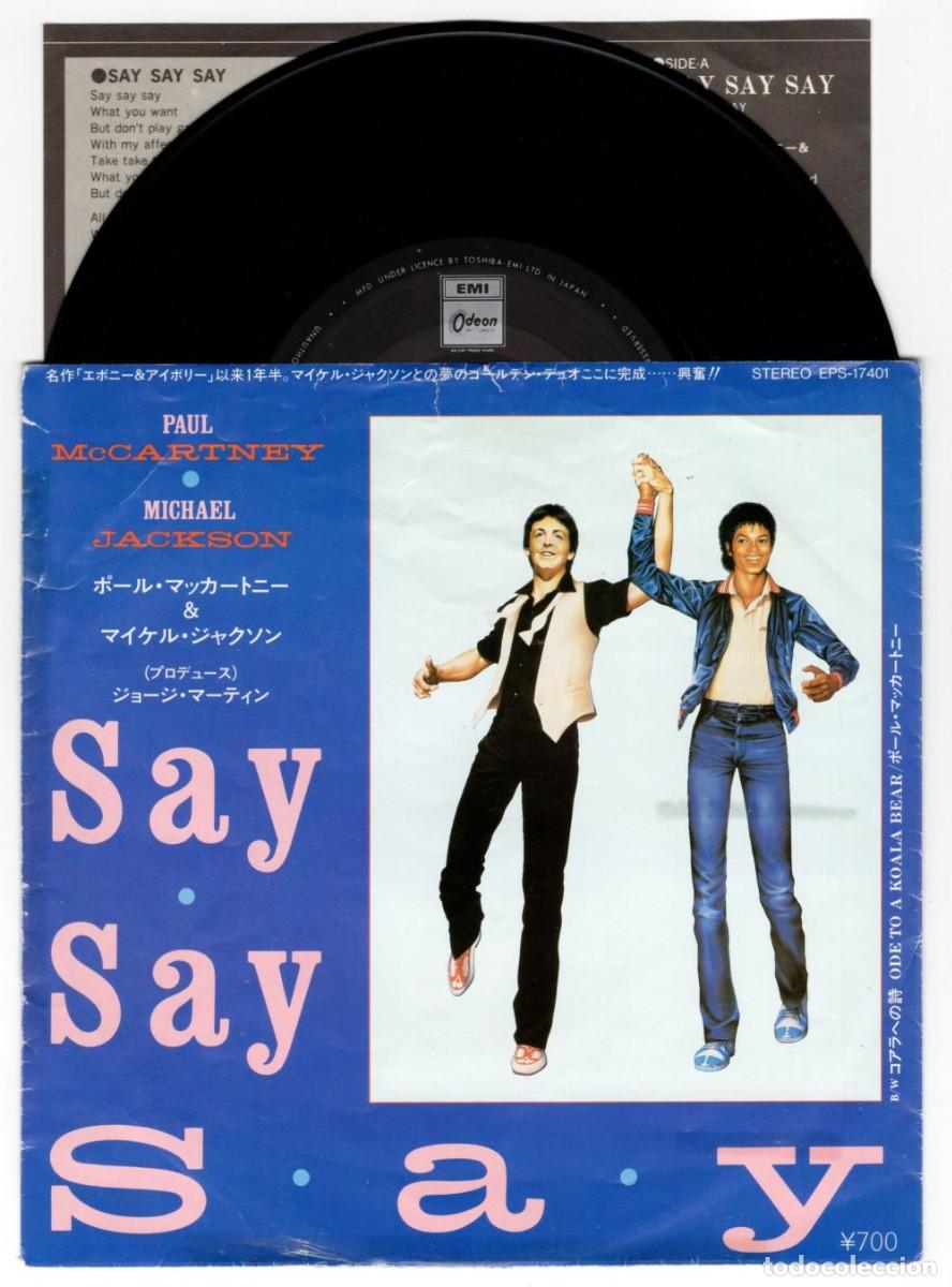 Discos de vinilo: PAUL McCARTNEY & MICHAEL JACKSON Say Say Say 1983 Japan Single EPS-17401 Beatles Japon vinilo