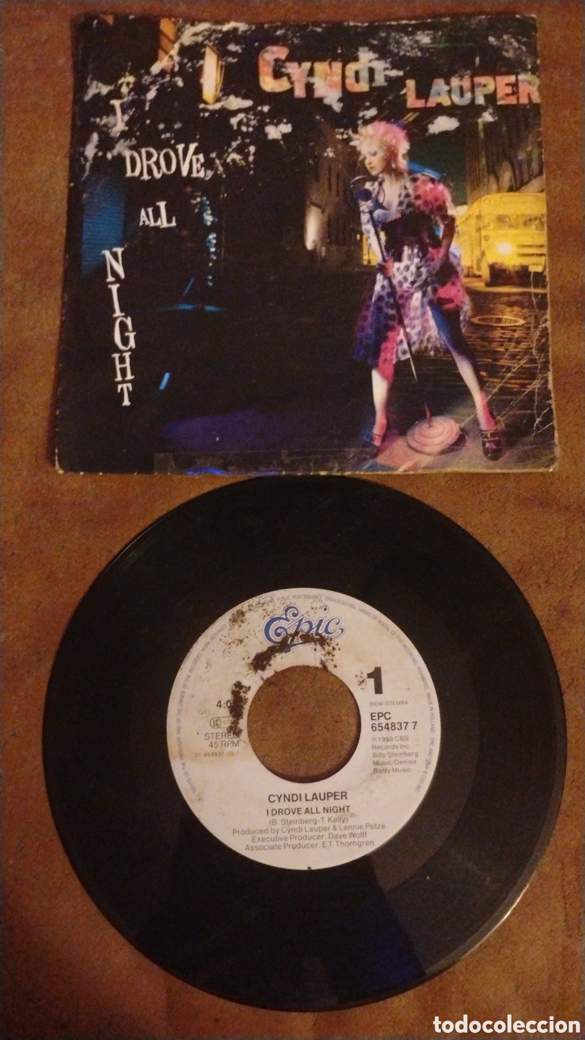 Discos de vinilo: CYNDI LAUPER-A DROVE ALL NIGHT-SINGLE-EPIC/HOLLAND-KSA