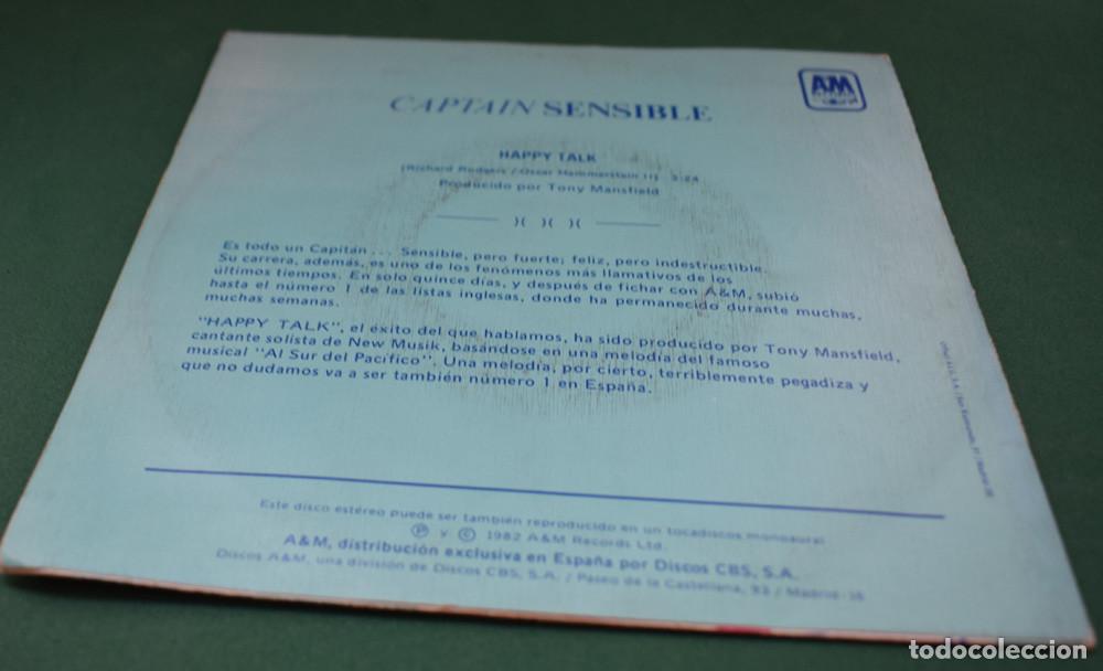 Discos de vinilo: Captain Sensible &ndash; Happy Talk - SINGLE PROMO 1982 - Foto 2