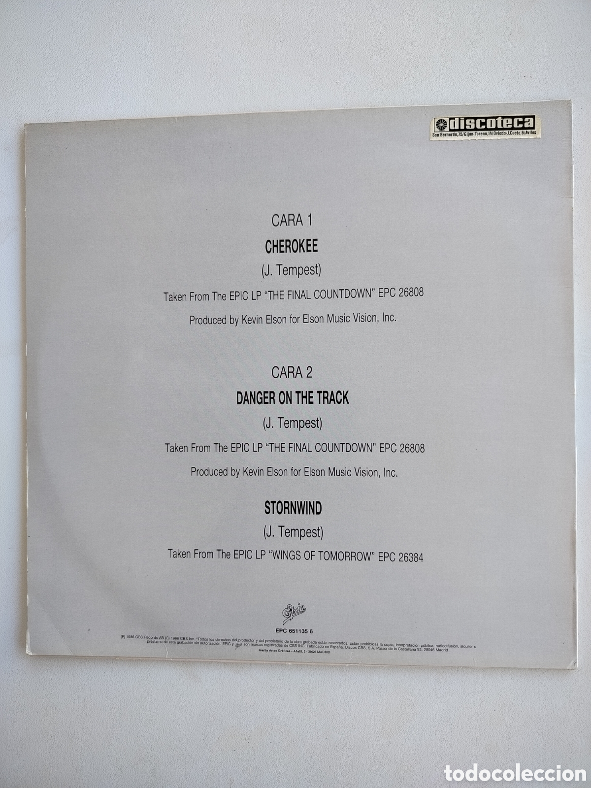 Discos de vinilo: Europe Maxi-Single 1986 - Foto 2