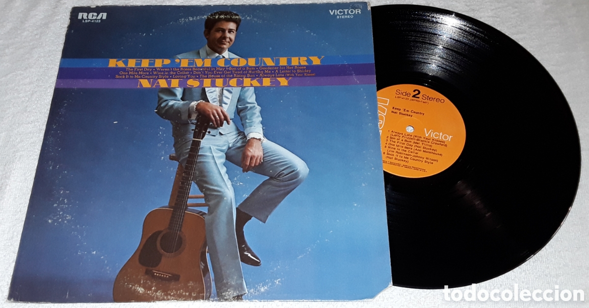 Discos de vinilo: LP - NAT STUCKEY - KEEP 'EM COUNTRY - MADE IN USA